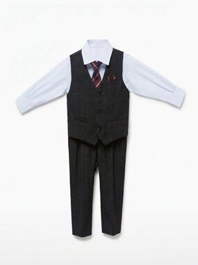 4pcs Baby Toddler Formal Outfits Set Infant Boy Wedding Christening Tuxedo Suit